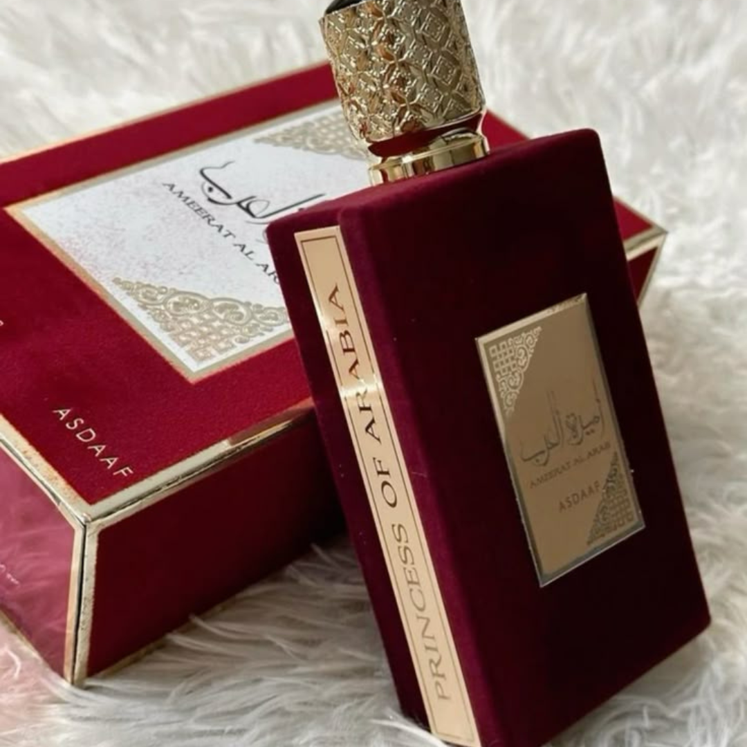 Ameerat Al Arab Lattafa perfume árabe feminino intenso e luxuoso, com notas florais, doces e amadeiradas. Sofisticação e presença marcante.