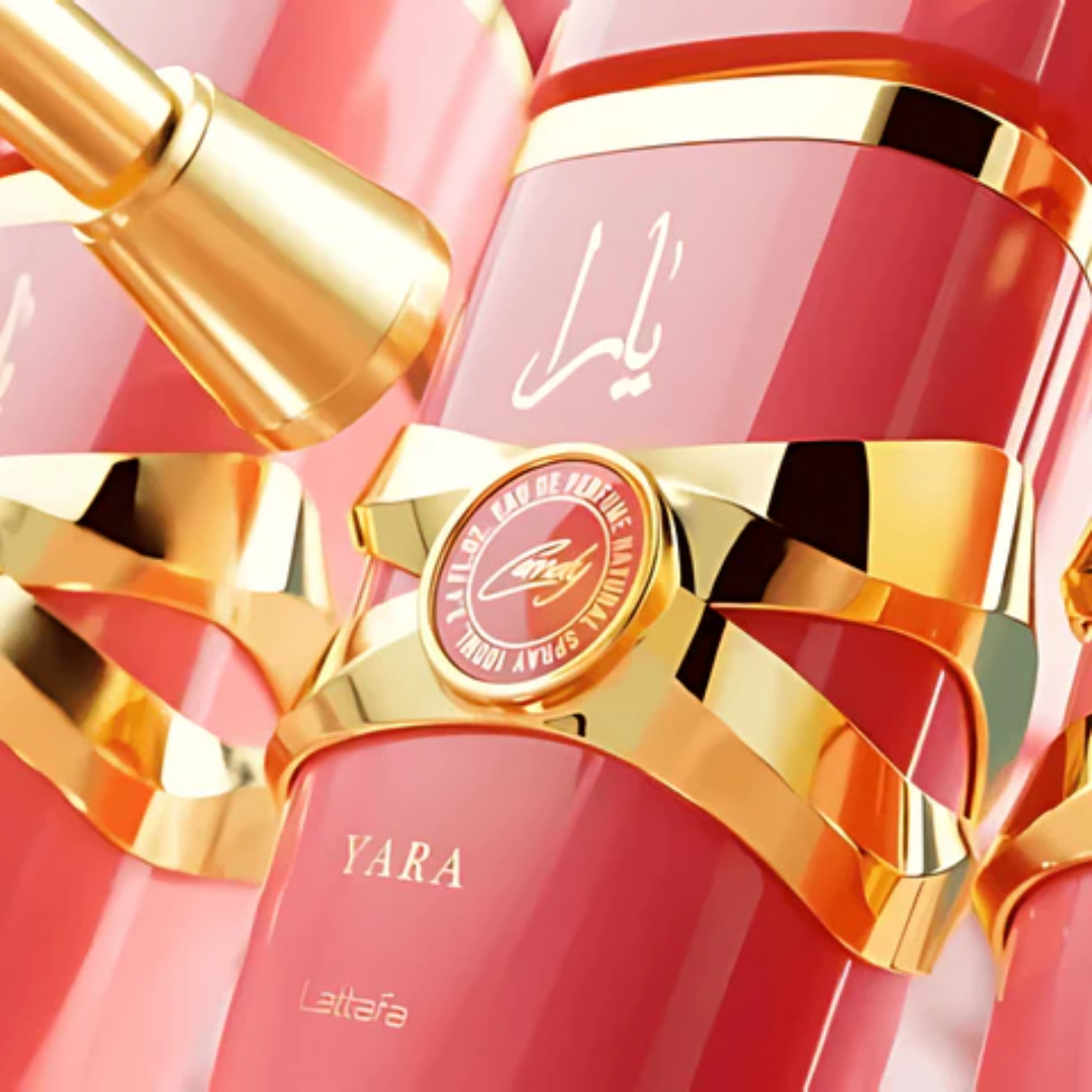 Perfume Árabe Feminino Yara Candy Lattafa fragrância feminina doce, envolvente e irresistível. Original, lacrado e com envio rápido na Bravanni.
