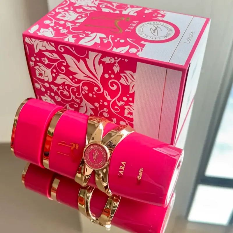Perfume Árabe Feminino Yara Candy Lattafa fragrância feminina doce, envolvente e irresistível. Original, lacrado e com envio rápido na Bravanni.
