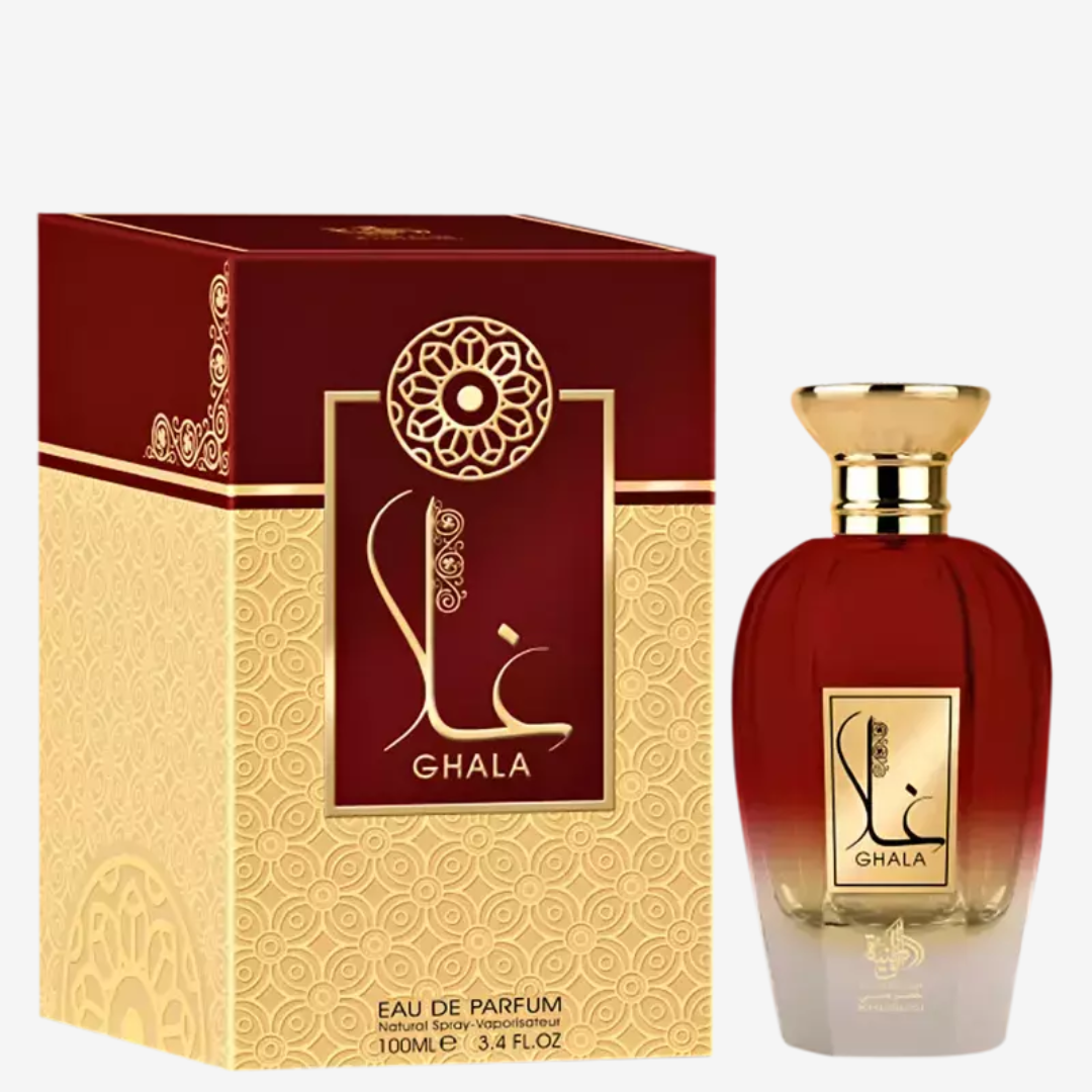 Ghala Al Wataniah perfume árabe feminino luxuoso, com especiarias e flores marcantes. Fixação intensa para mulheres sofisticadas.