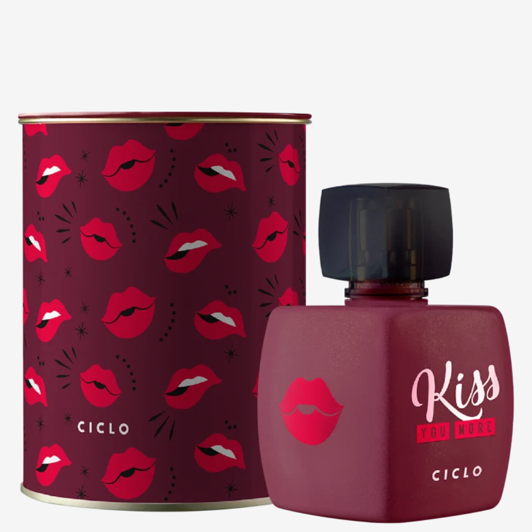 Kiss Me More Ciclo é um perfume feminino doce e romântico, com lata colecionável. Ideal para mulheres encantadoras e perfeito para presente