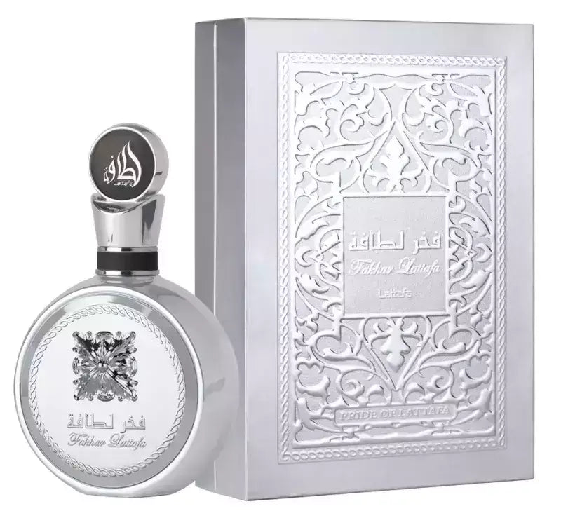 Perfume masculino árabe Fakhar Platinum Lattafa: elegância oriental, intenso e sofisticado. Compre na Bravanni com originalidade e exclusividade garantidas.