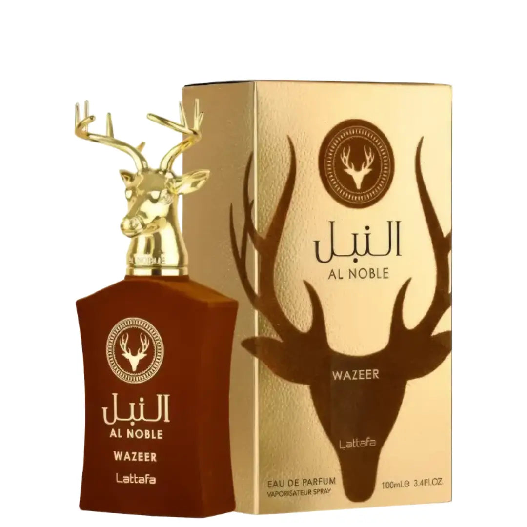 Perfume Árabe Unissex Wazeer Al Noble Lattafa perfume árabe unissex com aroma marcante e elegante. Sofisticação e originalidade para quem busca exclusividade.