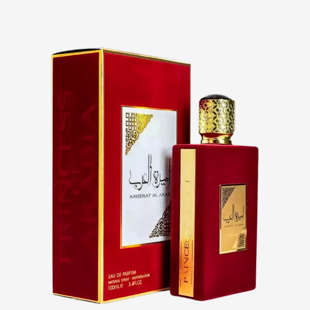 Ameerat Al Arab Lattafa perfume árabe feminino intenso e luxuoso, com notas florais, doces e amadeiradas. Sofisticação e presença marcante.