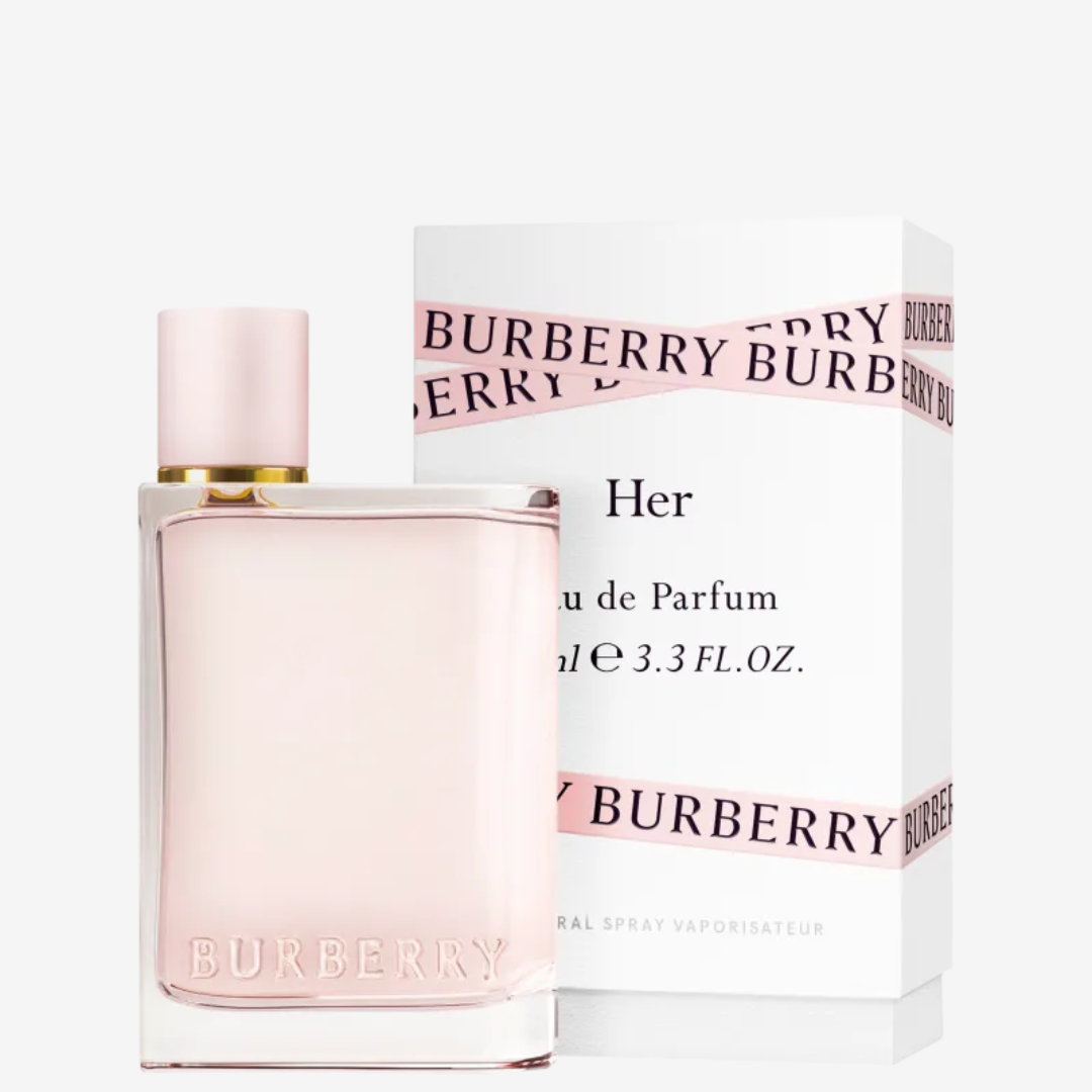 Her Burberry Eau de Parfum: fragrância feminina sofisticada, com notas frutadas e florais, ideal para mulheres modernas e elegantes.