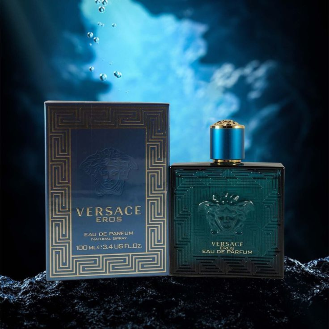 Versace Eros Eau de Parfum  fragrância masculina intensa, fresca e sedutora, com alta fixação. Original, lacrado e envio rápido pela Bravanni.