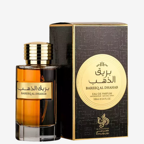 Bareeq Al Dhahab Al Wataniah é um perfume árabe masculino sofisticado, com notas amadeiradas e especiadas que transmitem força e elegância.