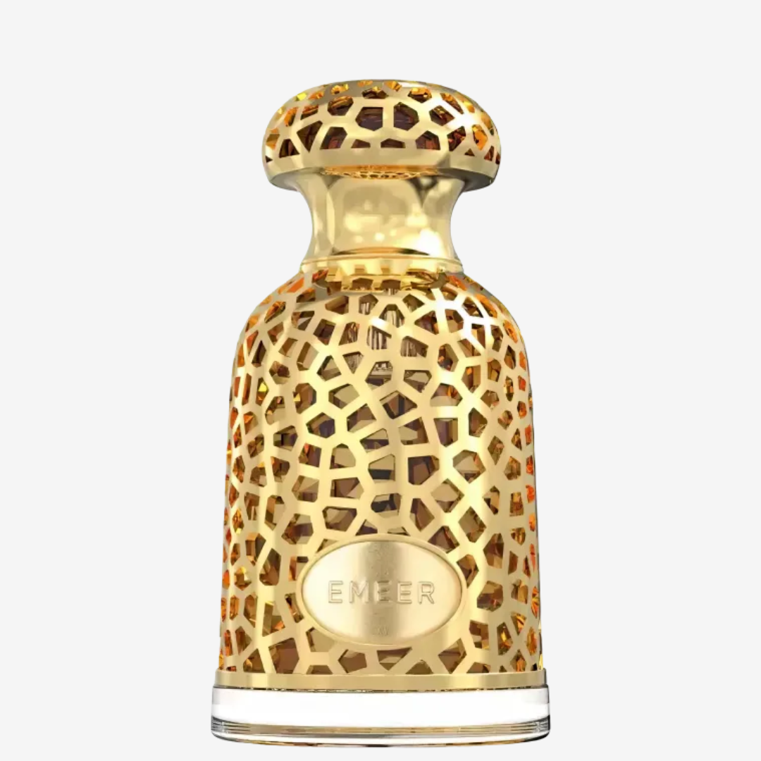 Lattafa Emeer perfume árabe unissex sofisticado e marcante, com notas orientais, florais e amadeiradas. Elegância e intensidade em cada detalhe.